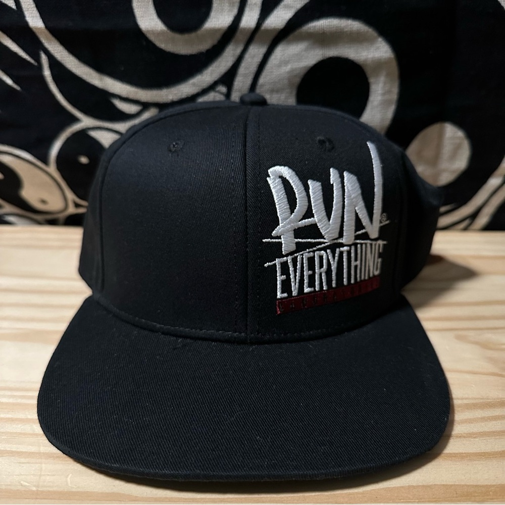 Run Everything Flag Nor Fail Black Snap Back Hat